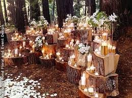 decorarbre-foret-mariage-photo decor arbre, rondins en bois decor, bougie rondin en bois, decoration mariage boheme, decoration mariage rustique, 